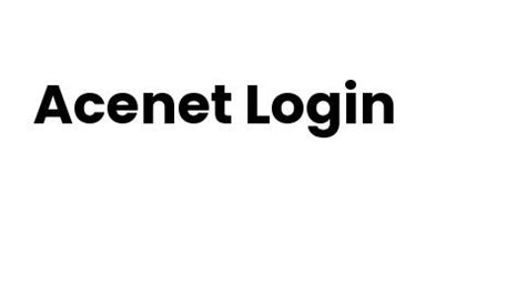 acenet login services